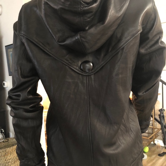 Mike & Chris Soft Leather Jacket with hood Size M - Picture 8 of 8